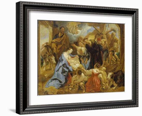 The Adoration of the Sheperds, 1653-Jacob Jordaens-Framed Giclee Print