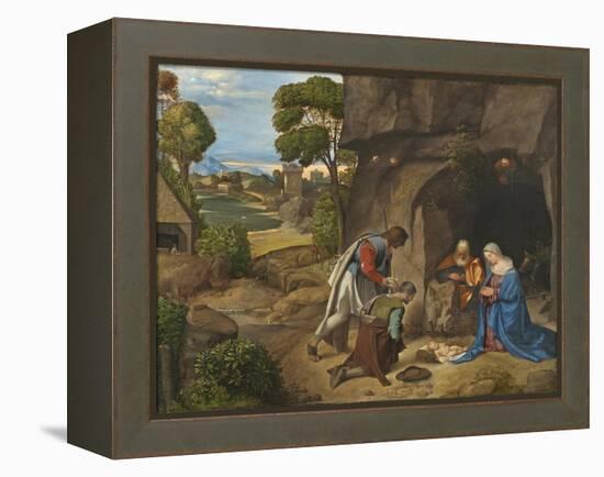 The Adoration of the Shepherds, 1505-10-Giorgione-Framed Premier Image Canvas