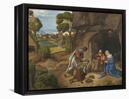 The Adoration of the Shepherds, 1505-10-Giorgione-Framed Premier Image Canvas