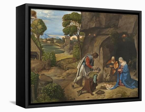 The Adoration of the Shepherds, 1505-10-Giorgione-Framed Premier Image Canvas