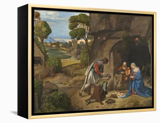 The Adoration of the Shepherds, 1505-10-Giorgione-Framed Premier Image Canvas