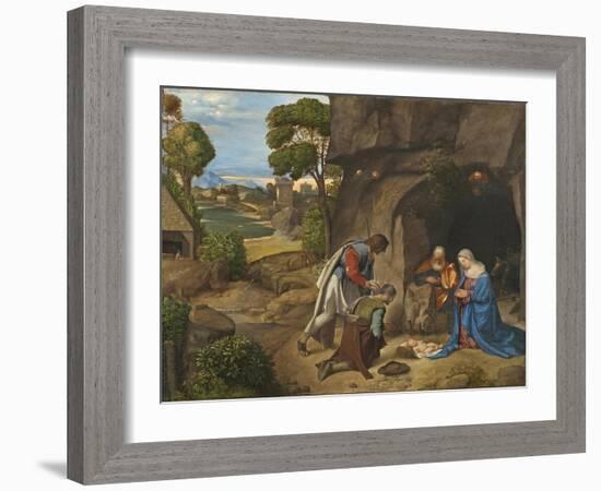 The Adoration of the Shepherds, 1505-10-Giorgione-Framed Giclee Print