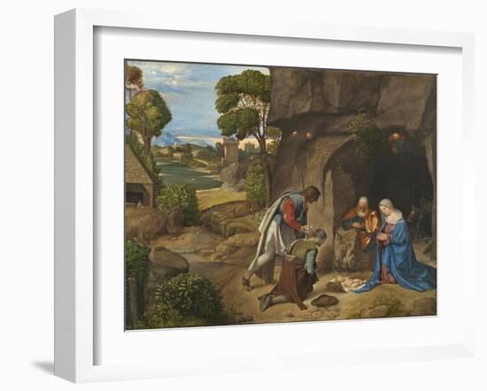 The Adoration of the Shepherds, 1505-10-Giorgione-Framed Giclee Print