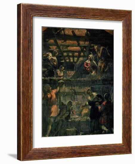 The Adoration of the Shepherds, 1578-81-Jacopo Robusti Tintoretto-Framed Giclee Print