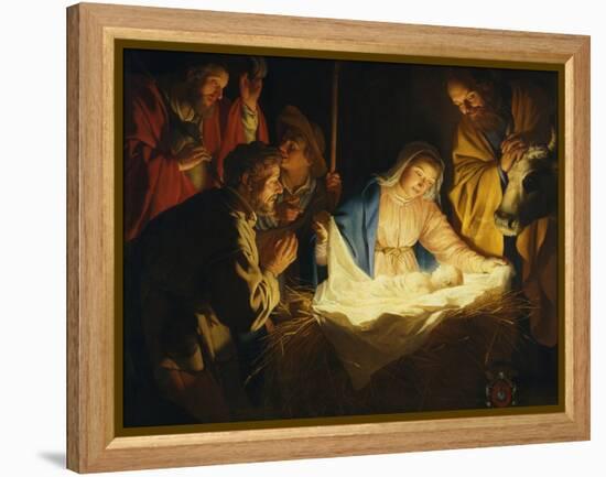 The Adoration of the Shepherds, 1622-Gerrit van Honthorst-Framed Premier Image Canvas