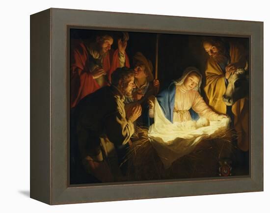 The Adoration of the Shepherds, 1622-Gerrit van Honthorst-Framed Premier Image Canvas