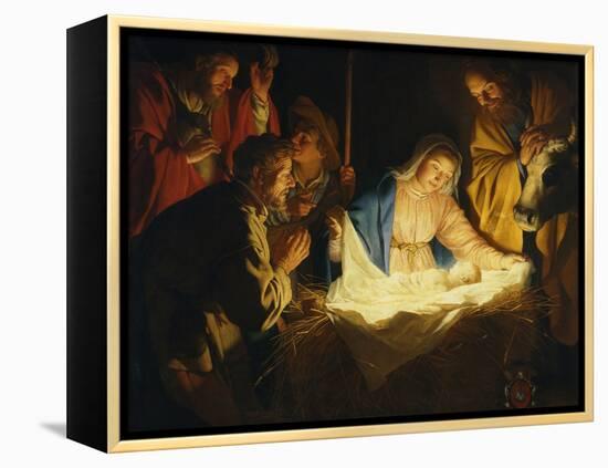 The Adoration of the Shepherds, 1622-Gerrit van Honthorst-Framed Premier Image Canvas