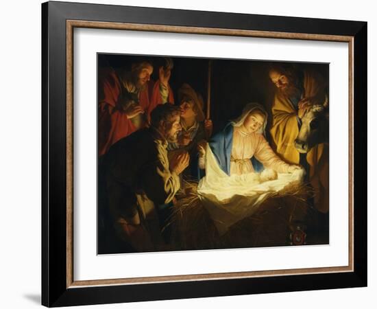 The Adoration of the Shepherds, 1622-Gerrit van Honthorst-Framed Giclee Print