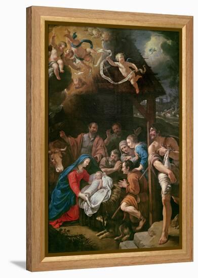 The Adoration of the Shepherds, 1628 (Oil on Canvas)-Philippe De Champaigne-Framed Premier Image Canvas