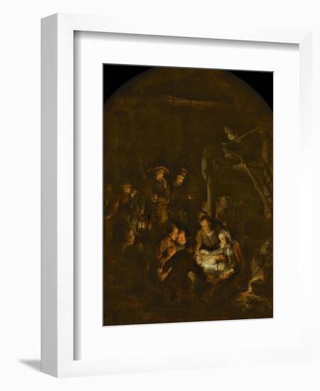 The Adoration of the Shepherds, 1646-Rembrandt van Rijn-Framed Giclee Print