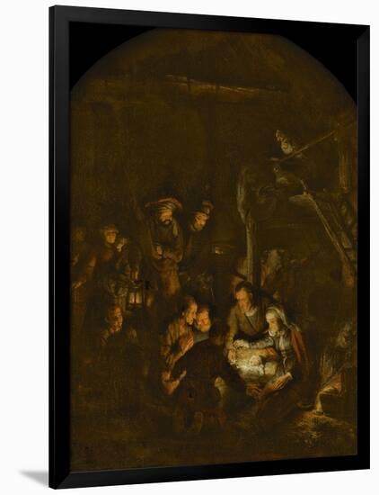 The Adoration of the Shepherds, 1646-Rembrandt van Rijn-Framed Giclee Print