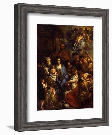 The Adoration of the Shepherds, 1657-Jacob Jordaens-Framed Giclee Print