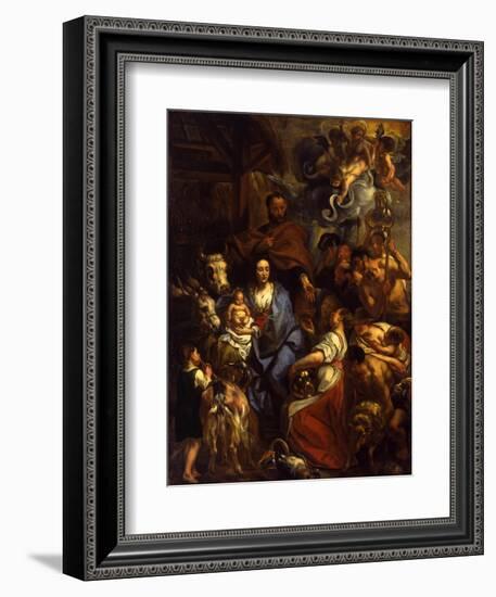 The Adoration of the Shepherds, 1657-Jacob Jordaens-Framed Giclee Print