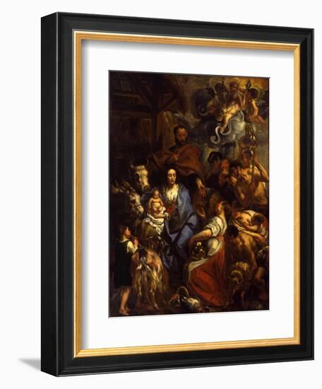 The Adoration of the Shepherds, 1657-Jacob Jordaens-Framed Giclee Print