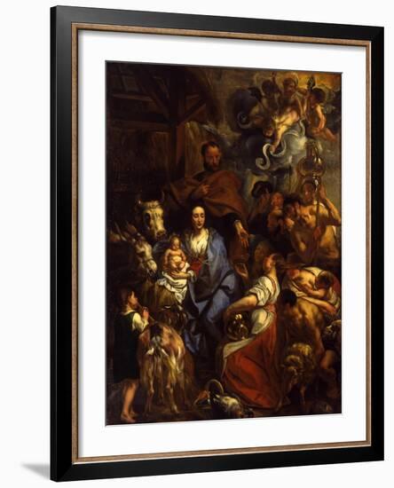 The Adoration of the Shepherds, 1657-Jacob Jordaens-Framed Giclee Print