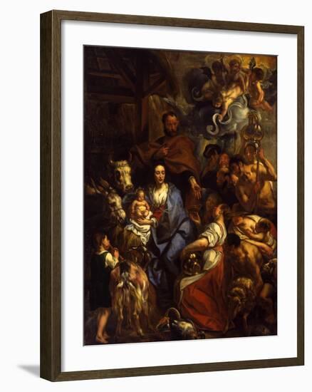 The Adoration of the Shepherds, 1657-Jacob Jordaens-Framed Giclee Print