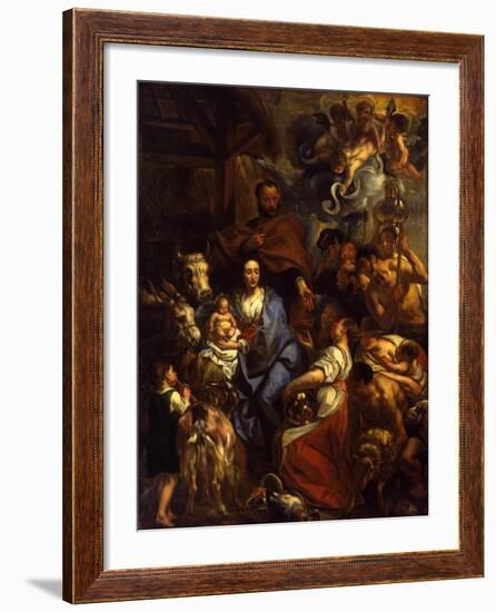 The Adoration of the Shepherds, 1657-Jacob Jordaens-Framed Giclee Print