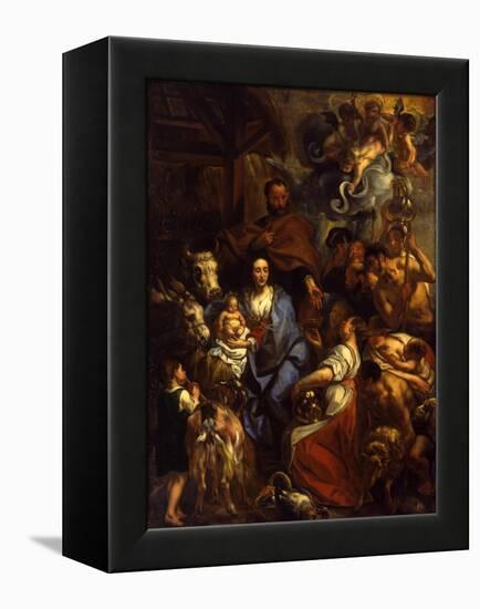 The Adoration of the Shepherds, 1657-Jacob Jordaens-Framed Premier Image Canvas