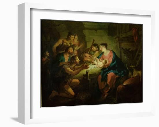 The Adoration of the Shepherds, 1725-Jean Francois de Troy-Framed Giclee Print