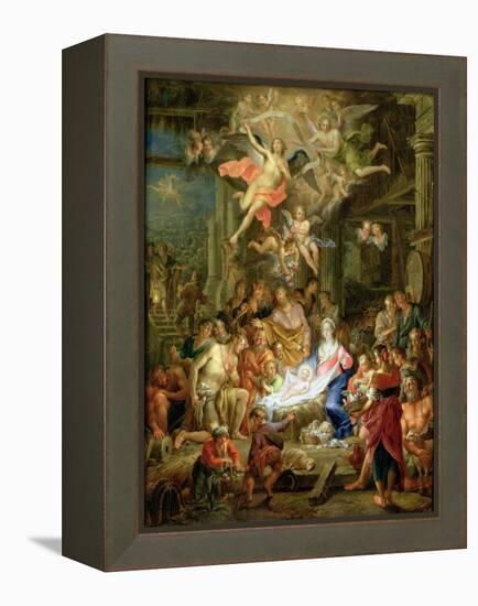 The Adoration of the Shepherds, 1741-Frans Christoph Janneck-Framed Premier Image Canvas