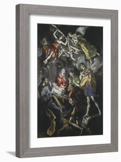 The Adoration of the Shepherds 319X180Cm Painted at End of His Life-El Greco-Framed Giclee Print