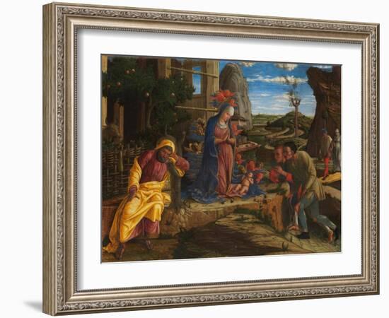 The Adoration of the Shepherds, c.1450-Andrea Mantegna-Framed Giclee Print