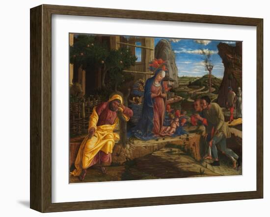 The Adoration of the Shepherds, c.1450-Andrea Mantegna-Framed Giclee Print