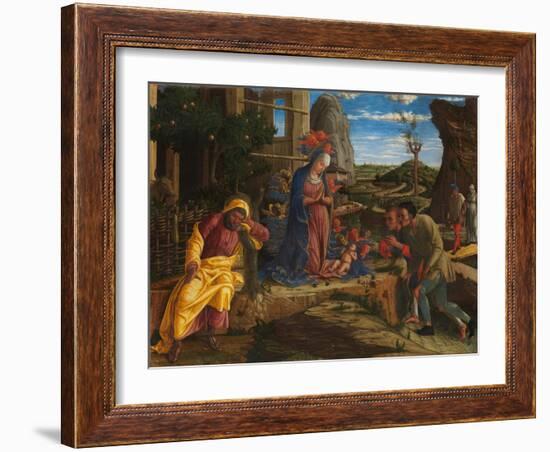 The Adoration of the Shepherds, c.1450-Andrea Mantegna-Framed Giclee Print