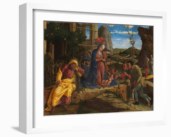 The Adoration of the Shepherds, c.1450-Andrea Mantegna-Framed Giclee Print