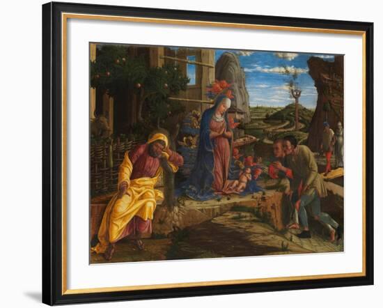 The Adoration of the Shepherds, c.1450-Andrea Mantegna-Framed Giclee Print