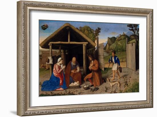 The Adoration of the Shepherds, c.1520-Vincenzo Di Biagio Catena-Framed Giclee Print