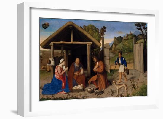 The Adoration of the Shepherds, c.1520-Vincenzo Di Biagio Catena-Framed Giclee Print