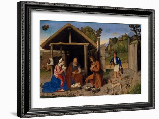 The Adoration of the Shepherds, c.1520-Vincenzo Di Biagio Catena-Framed Giclee Print