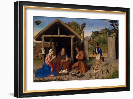 The Adoration of the Shepherds, c.1520-Vincenzo Di Biagio Catena-Framed Giclee Print