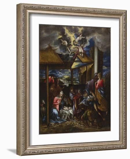 The Adoration of the Shepherds, C.1576-77-El Greco-Framed Giclee Print