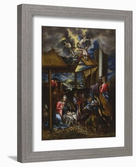 The Adoration of the Shepherds, C.1576-77-El Greco-Framed Giclee Print