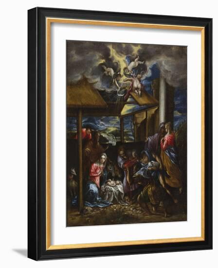 The Adoration of the Shepherds, C.1576-77-El Greco-Framed Giclee Print