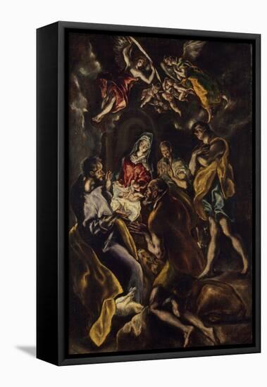 The Adoration of the Shepherds, c.1612-14-El Greco-Framed Premier Image Canvas