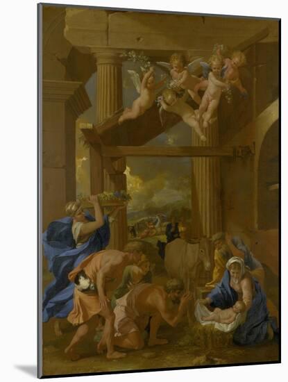 The Adoration of the Shepherds, C. 1633-Nicolas Poussin-Mounted Giclee Print