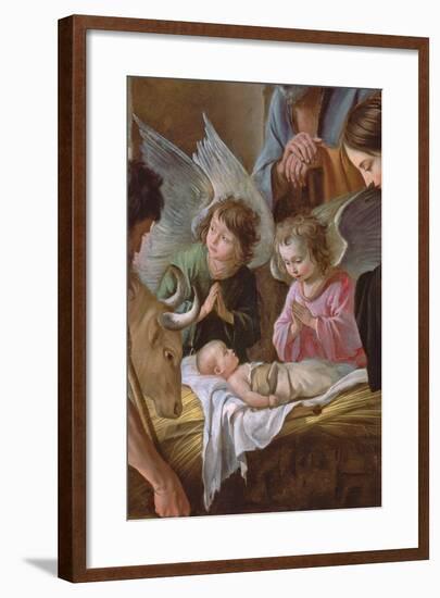 The Adoration of the Shepherds, C.1638 (Detail)-Antoine And Louis & Mathieu Le Nain-Framed Giclee Print