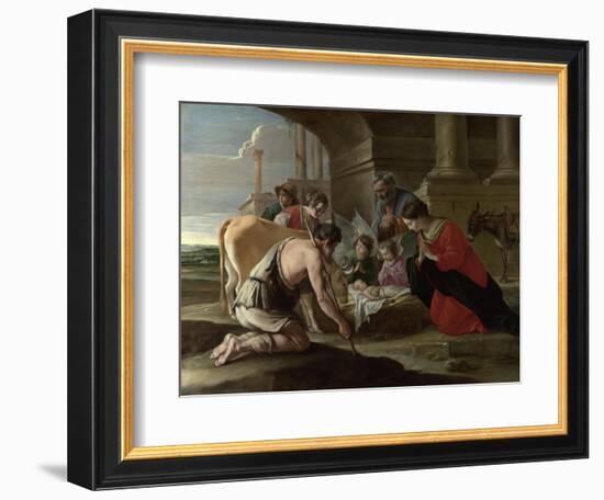 The Adoration of the Shepherds, C. 1640-Louis Le Nain-Framed Giclee Print