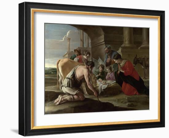 The Adoration of the Shepherds, C. 1640-Louis Le Nain-Framed Giclee Print