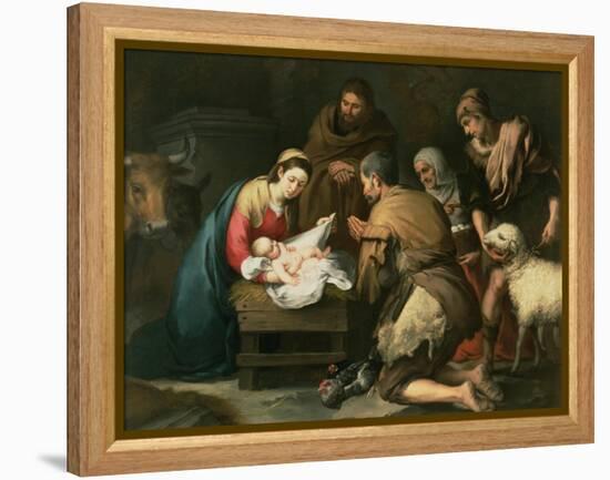 The Adoration of the Shepherds, c.1650-Bartolome Esteban Murillo-Framed Premier Image Canvas