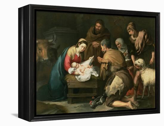 The Adoration of the Shepherds, c.1650-Bartolome Esteban Murillo-Framed Premier Image Canvas