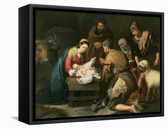 The Adoration of the Shepherds, c.1650-Bartolome Esteban Murillo-Framed Premier Image Canvas