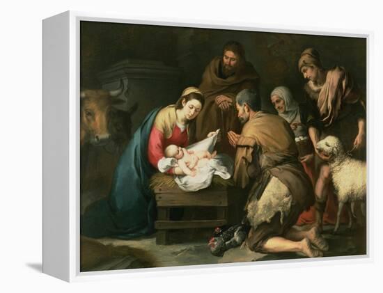 The Adoration of the Shepherds, c.1650-Bartolome Esteban Murillo-Framed Premier Image Canvas