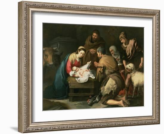 The Adoration of the Shepherds, c.1650-Bartolome Esteban Murillo-Framed Giclee Print