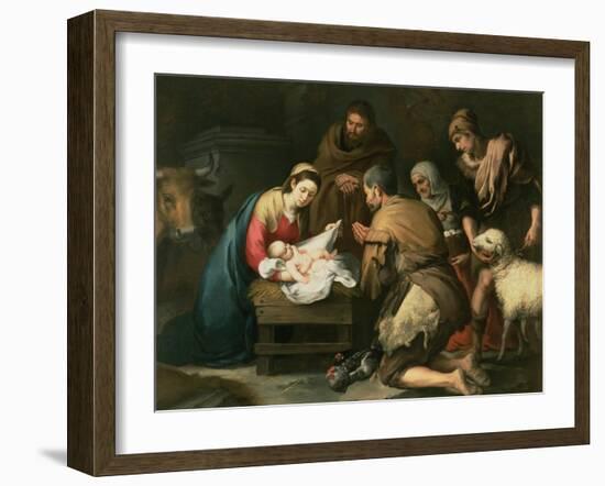 The Adoration of the Shepherds, c.1650-Bartolome Esteban Murillo-Framed Giclee Print