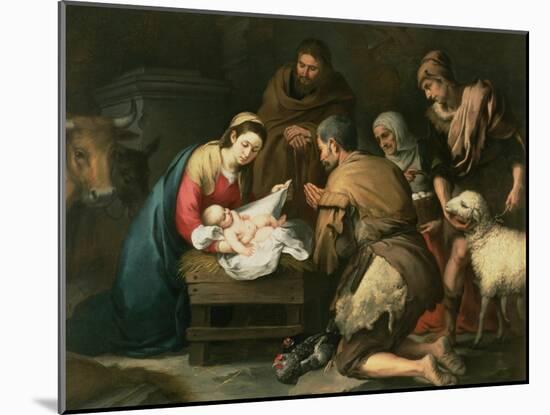 The Adoration of the Shepherds, c.1650-Bartolome Esteban Murillo-Mounted Giclee Print