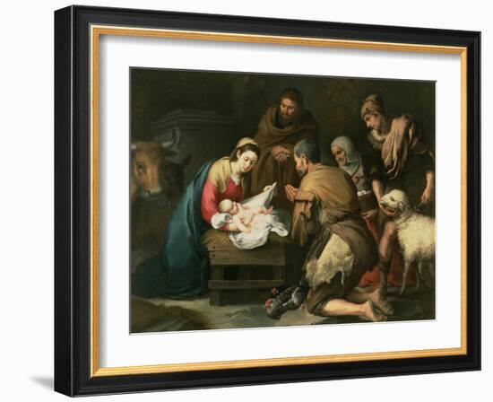 The Adoration of the Shepherds, c.1650-Bartolome Esteban Murillo-Framed Giclee Print